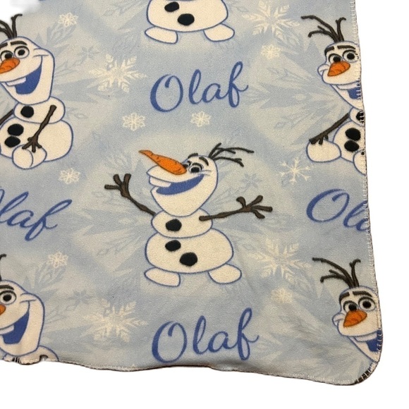 Disney Frozen Olaf Blanket Blue Kids Fleece Throw Snowman Blue - Picture 3 of 6